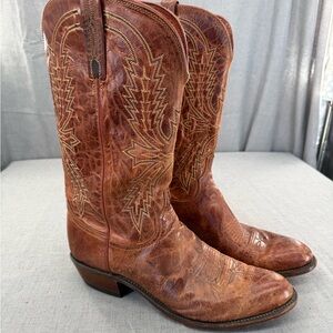 Lucchese Tan Leather Western Boots
